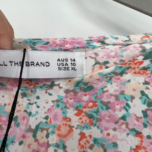 Faithfull the Brand Women's Beline Midi Dress Vionette Floral Pink sz XL/US 10 - Picture 8 of 12